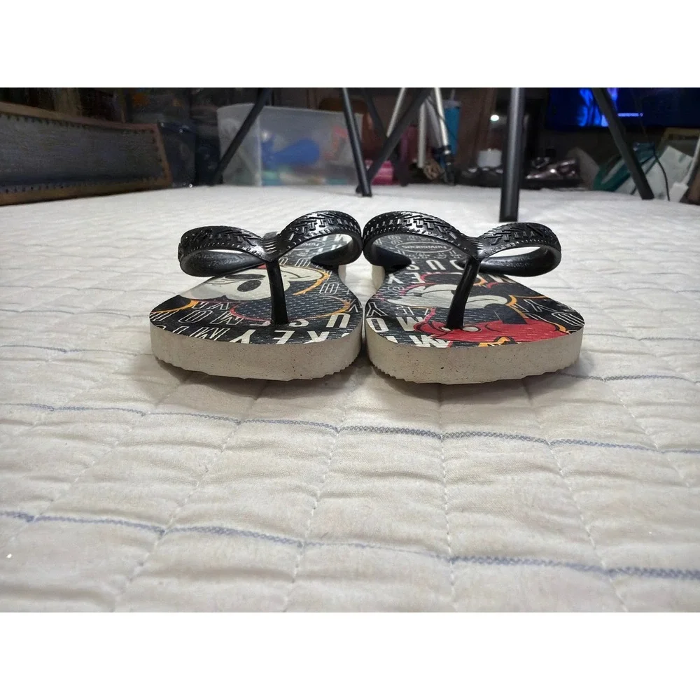 Havaianas Kids Mickey Mouse Flip Flops Black White Red Disney Sandals Size‎ 10C